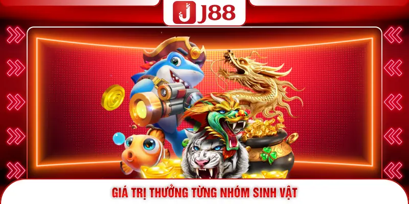 Bắn Cá Thần Rồng - Bí Quyết Săn Boss Nhận Thưởng Lớn 2026 3 Giá trị thưởng từng nhóm sinh vật